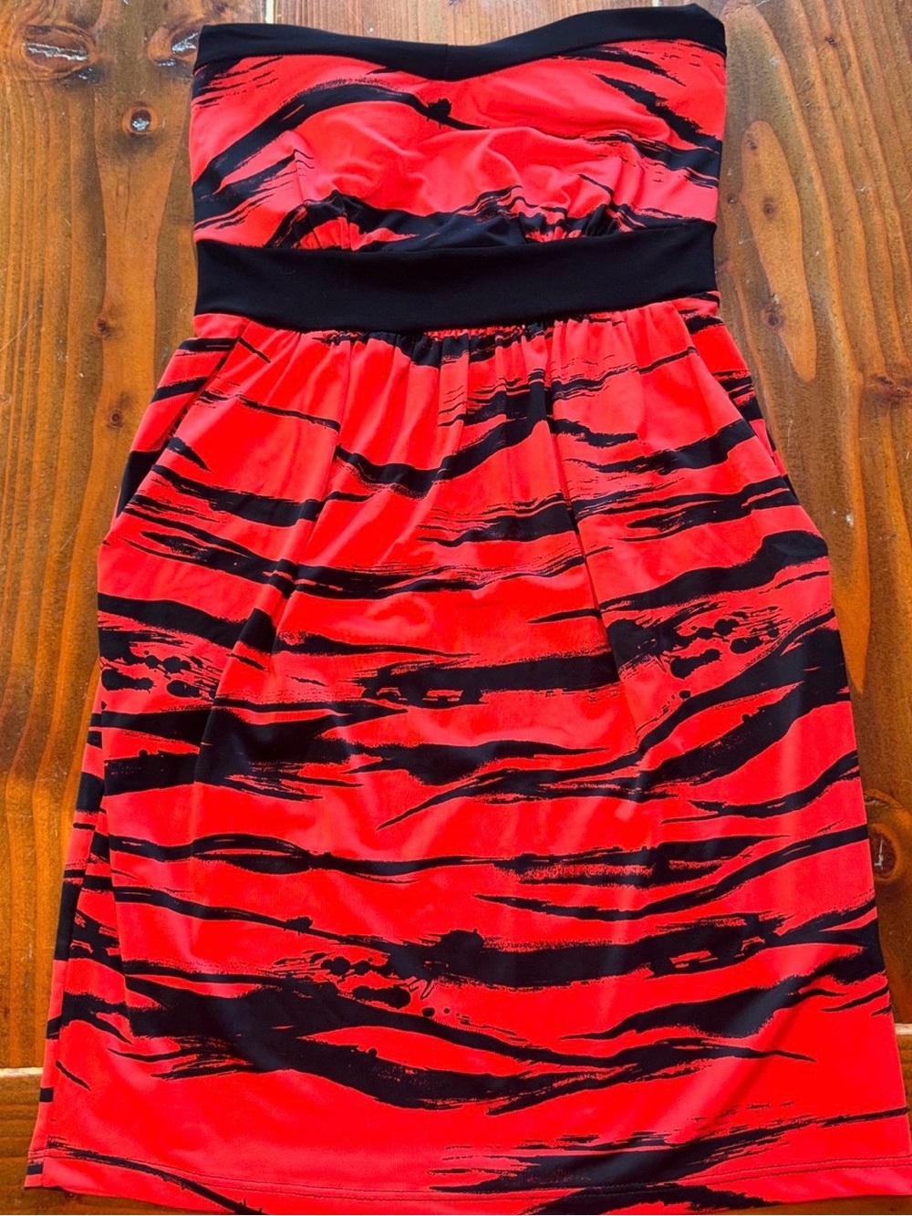 Rue21 Red & Black Abstract Print  Dress
